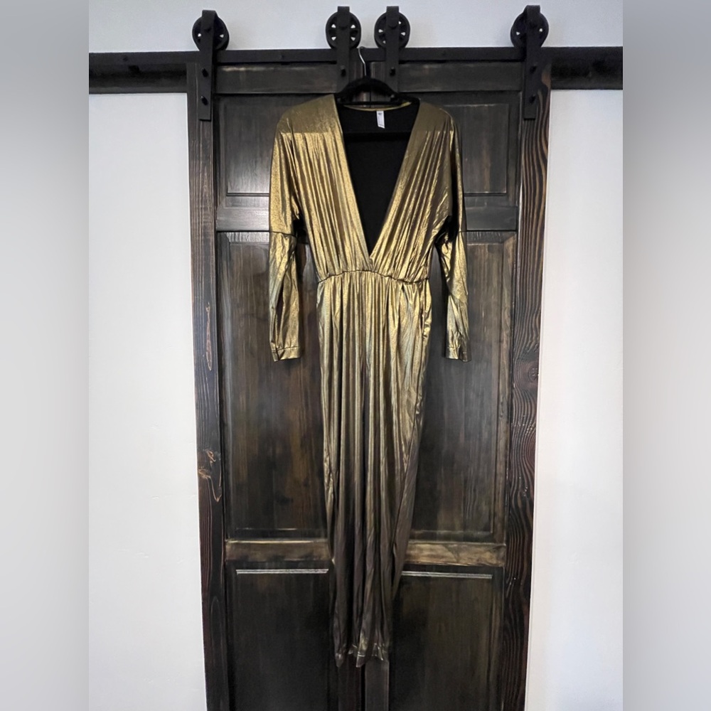 Gold lame jumpsuit size M